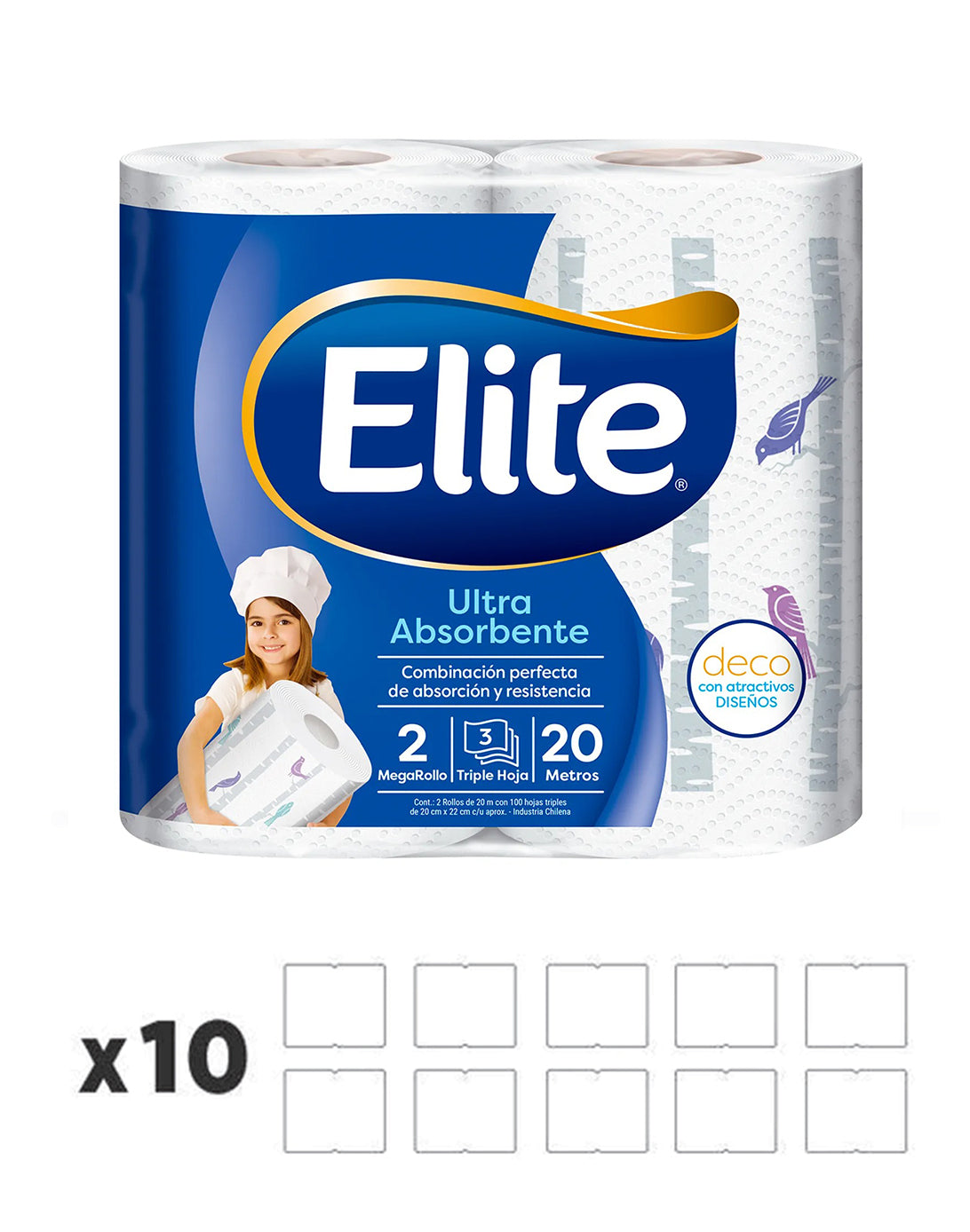 Elite Toalla Triple Hoja Deco Maxirollo 20 metros 1 MANGA - Puntolimpieza